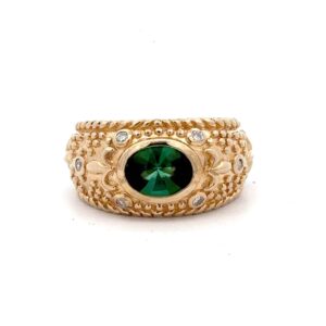 Estate Lady's Green Tourmaline Ring