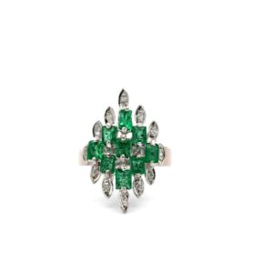Estate 1.25 Emerald & Diamond Ring