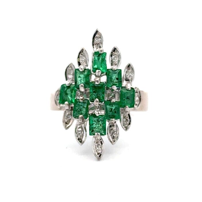 Estate 1.25 Emerald & Diamond Ring