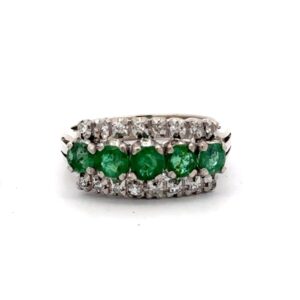 Estate Lady's Emerald & Diamond Ring