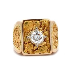 Estate Mens Nugget Diamond Ring