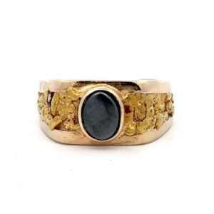 Estate Men's Nugget & Hematite Ring