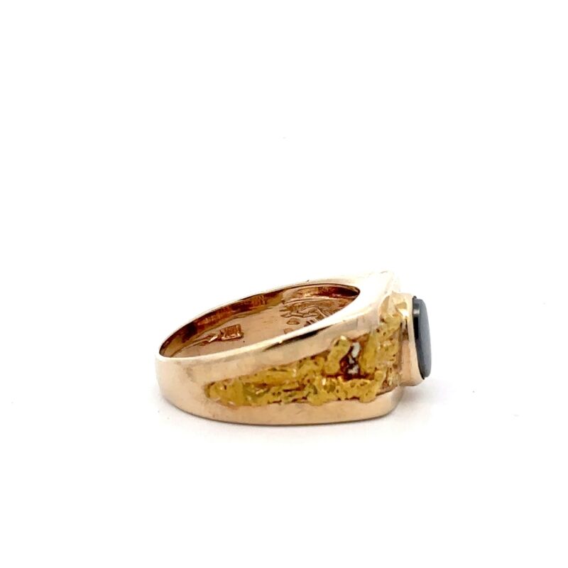 Estate Men's Hematite Nugget Ring - Image 3