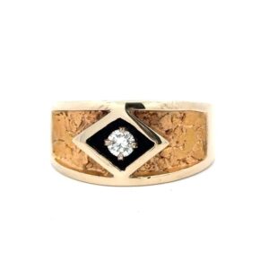 Estate Men's Nugget & Diamond Ring