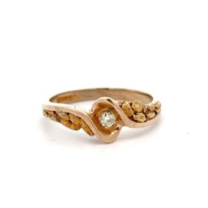 Estate Lady's Diamond & Nugget Ring