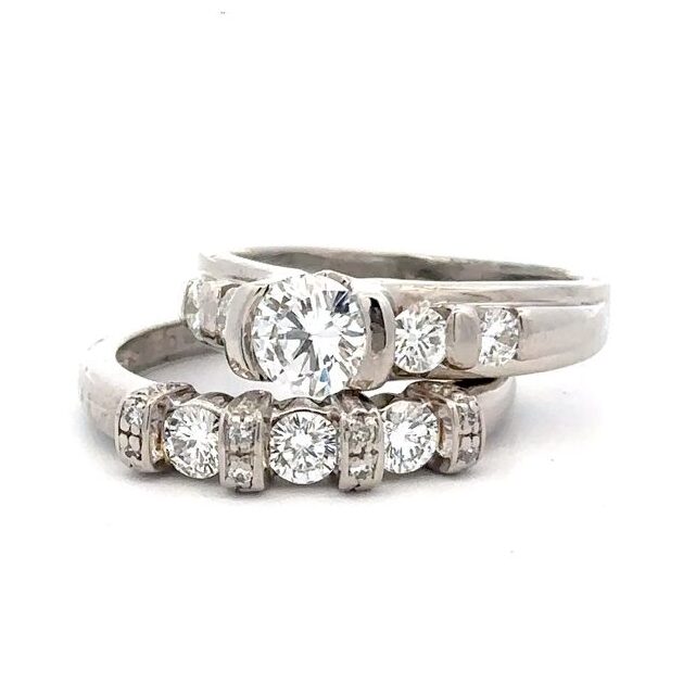 Estate Platinum & Diamond Wedding Set