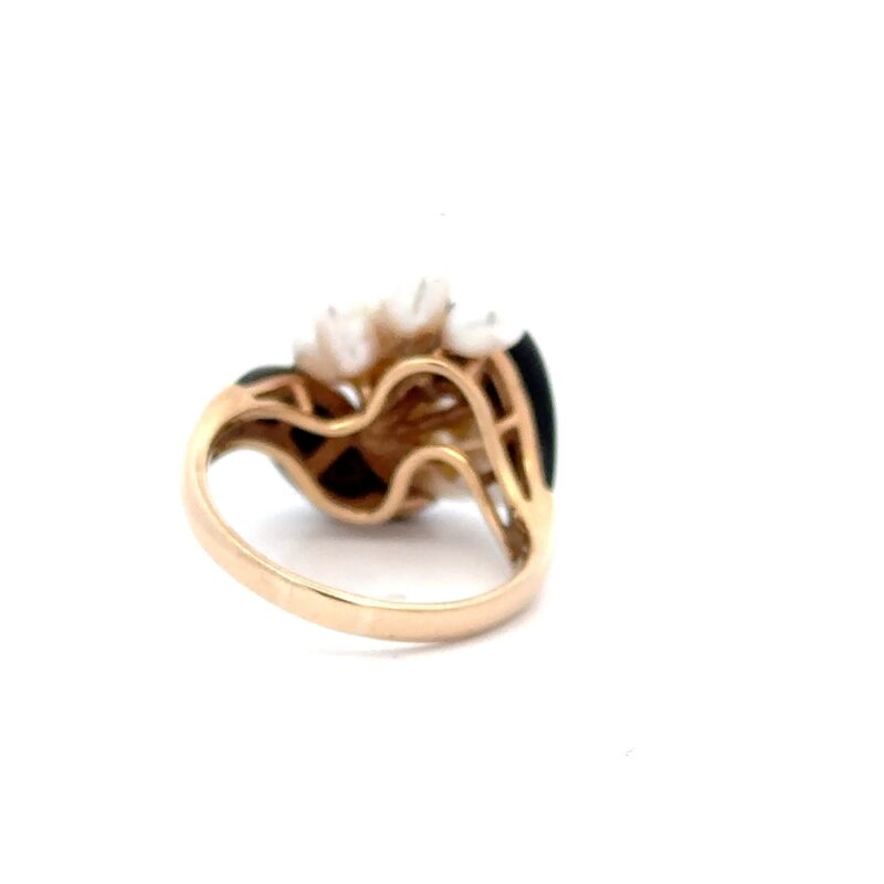 Estate Pearl & Onyx Ring - Image 2