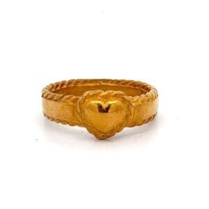 Estate Lady's 24k Gold Heart Ring