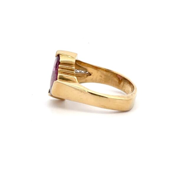 Estate Fantasy Cut Garnet, Diamond & 18k Gold Ring 071072 - Alaska