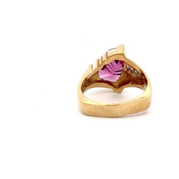 Estate Fantasy Cut Garnet, Diamond & 18k Gold Ring 071072 - Alaska