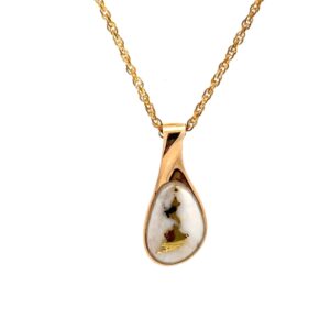 14K Gold Quartz Pendent PSC104QX