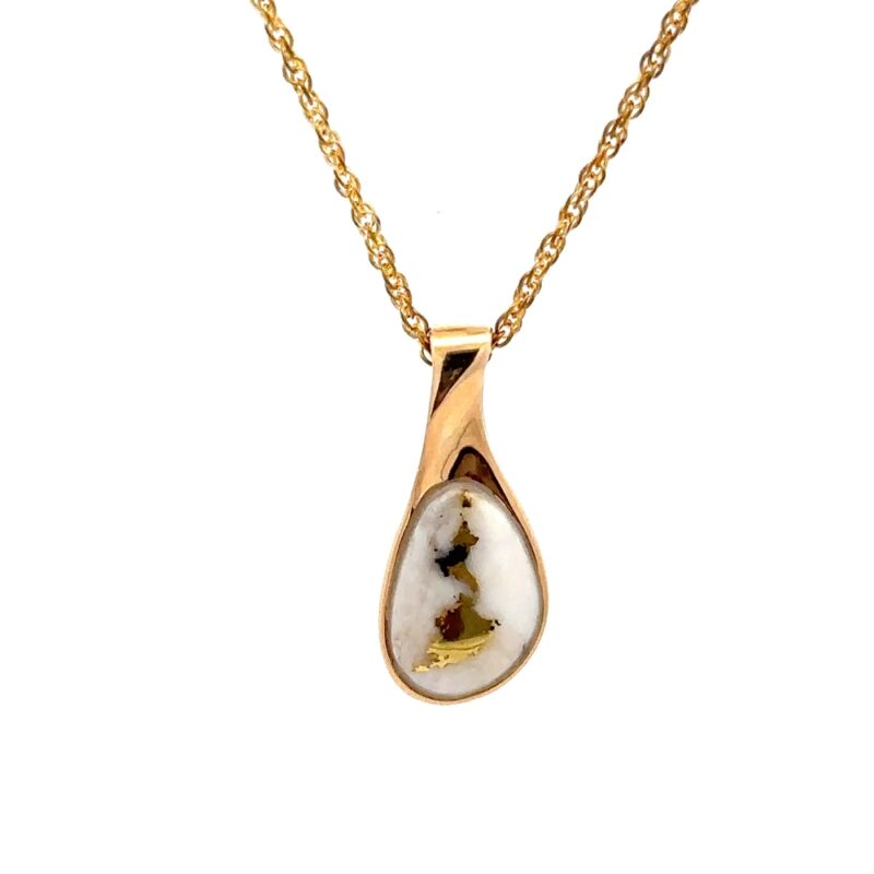 14K Gold Quartz Pendent PSC104QX