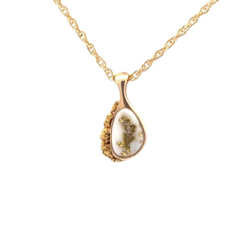 Gold Nugget & Gold Quartz Pendant PSC126QX
