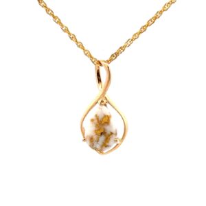 Figure Eight Gold Quartz Pendant PN868QX