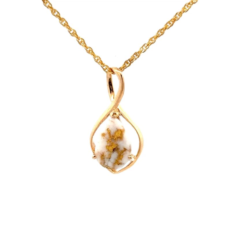 Figure Eight Gold Quartz Pendant PN868QX