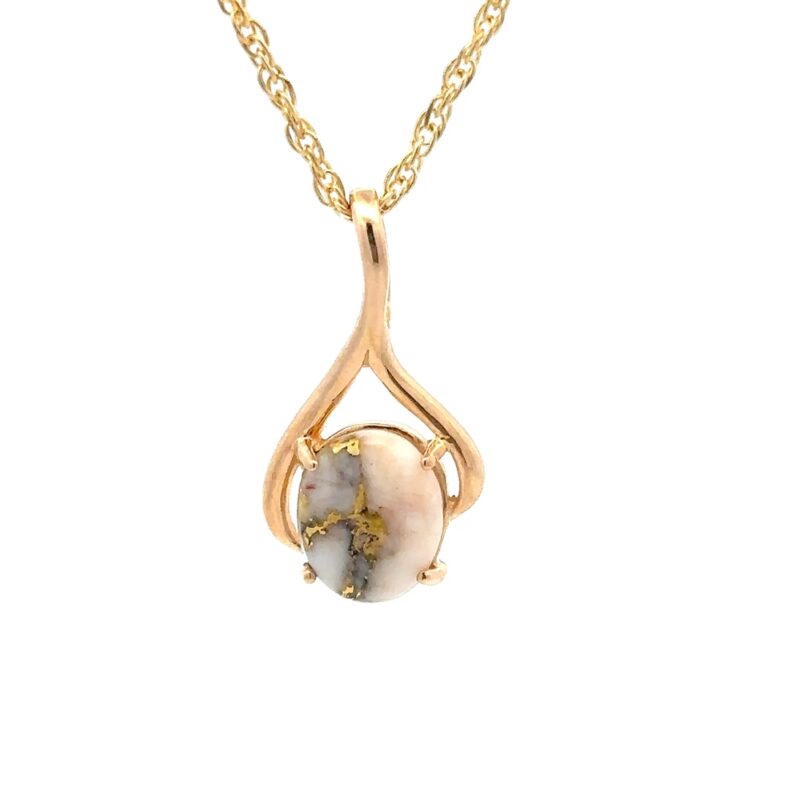 Round Gold Quartz Pendant PN793QX