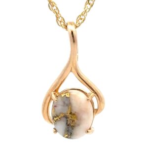 Round Gold Quartz Pendant PN793QX