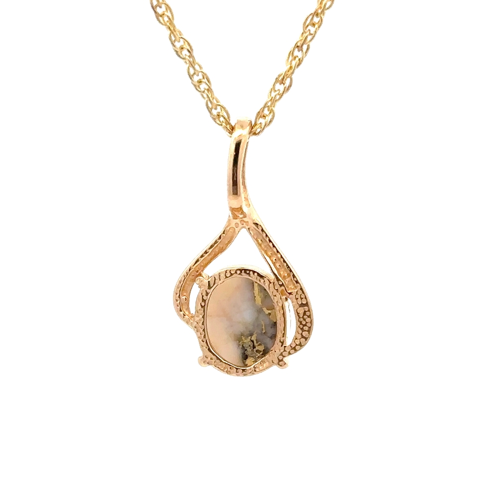 Round Gold Quartz Pendant PN793QX - Image 2