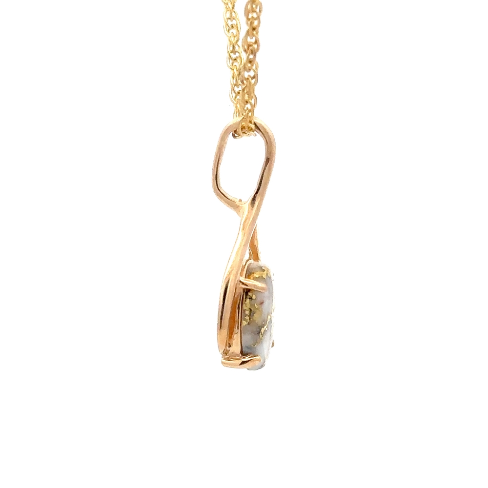 Round Gold Quartz Pendant PN793QX - Image 3