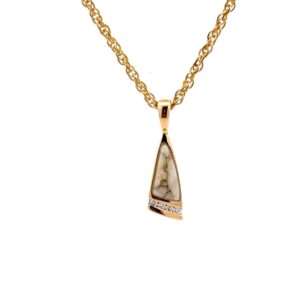 Traigle Gold Quartz Pendants & Diamonds PN1058DQ