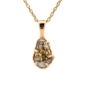 Free Form Gold Quartz Pendant PFFQ1X