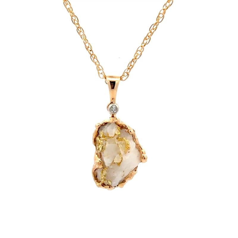 Gold Quartz Free Form Pendant
