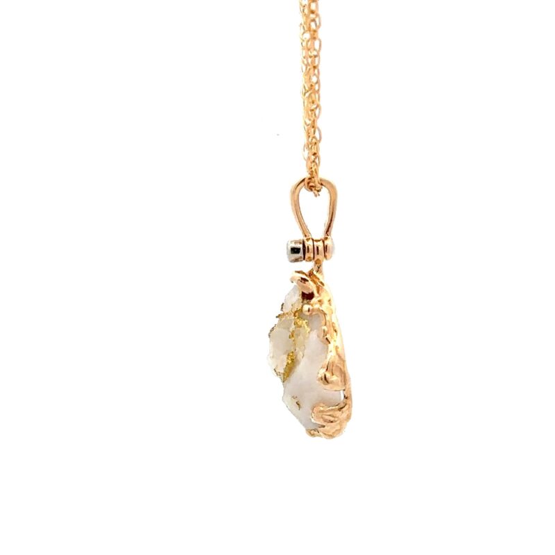 Gold Quartz Free Form Pendant - Image 4