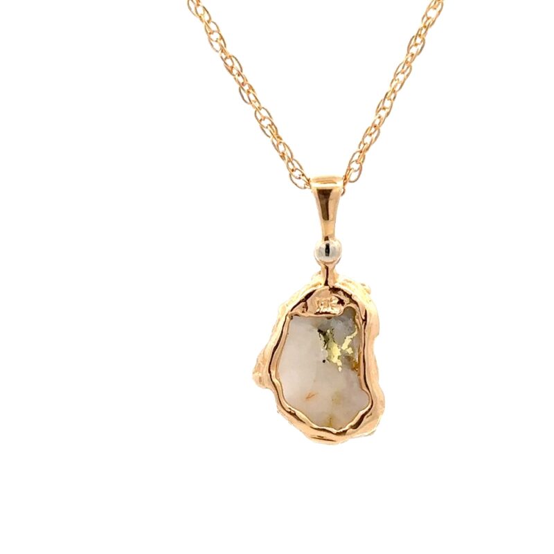 Gold Quartz Free Form Pendant - Image 3