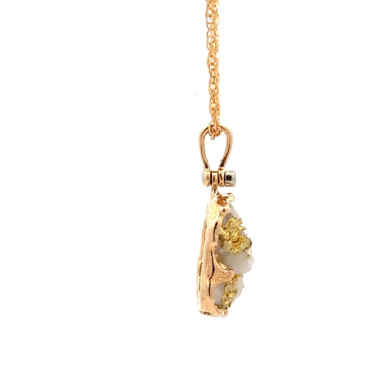 Gold Quartz Free Form Pendant - Image 2