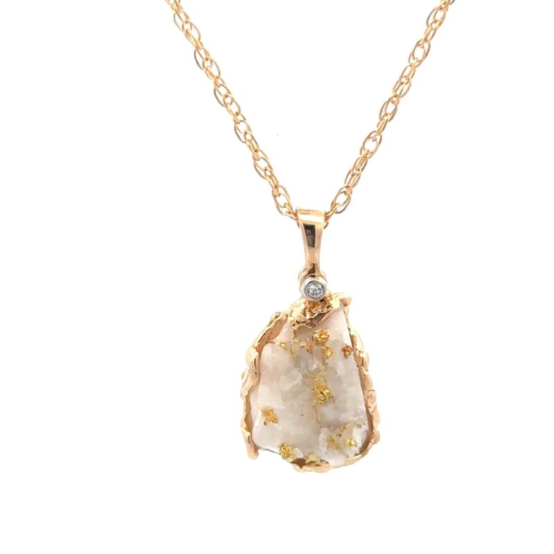 Gold Quartz Free Form Pendant 020821