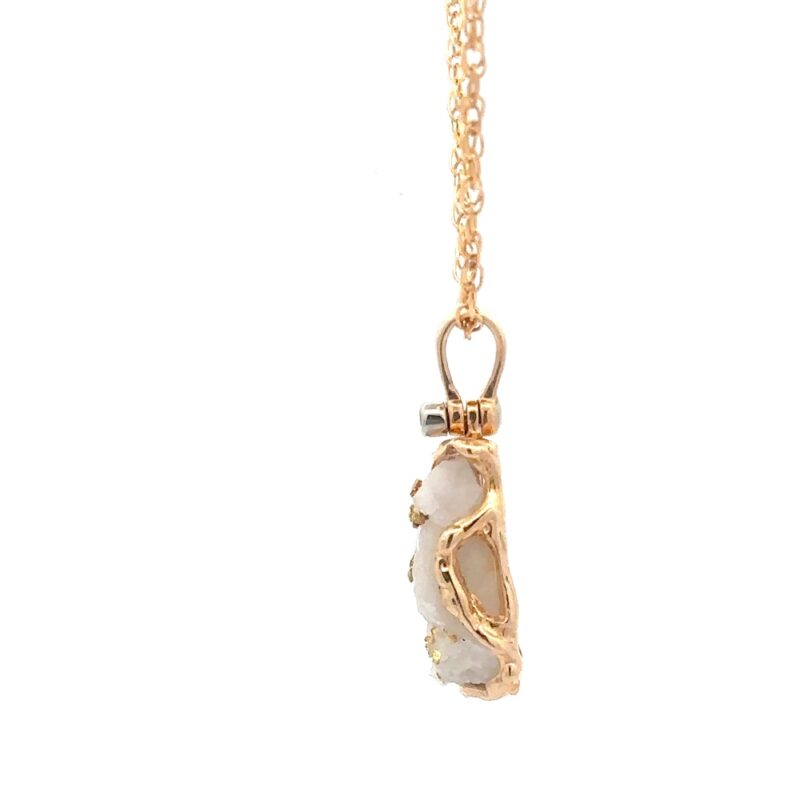 Gold Quartz Free Form Pendant 020821 - Image 4