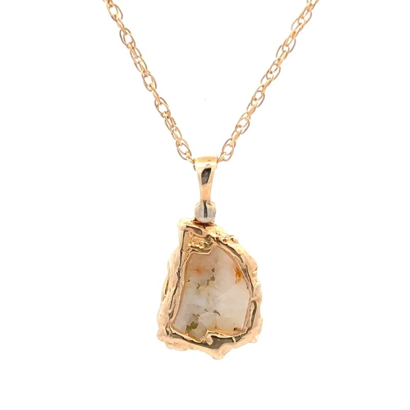 Gold Quartz Free Form Pendant 020821 - Image 3