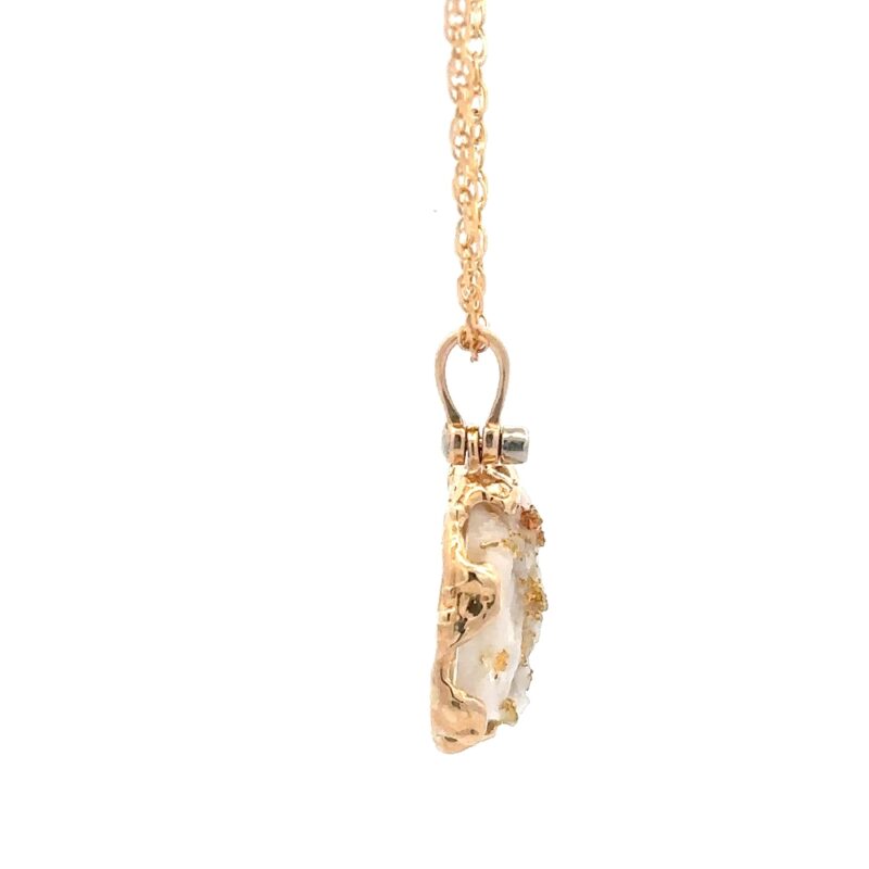 Gold Quartz Free Form Pendant 020821 - Image 2