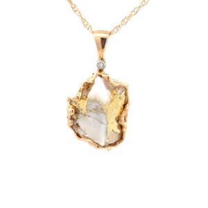 Free Form Gold Quartz Pendant 020823