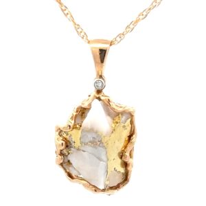 Free Form Gold Quartz Pendant 020823