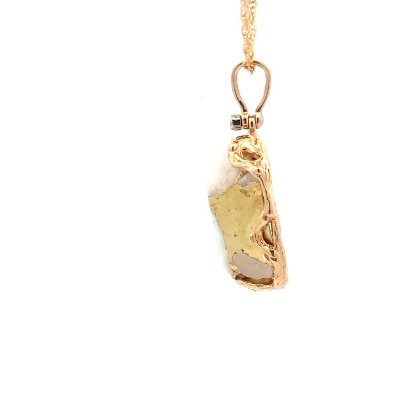 Free Form Gold Quartz Pendant 020823 - Image 4