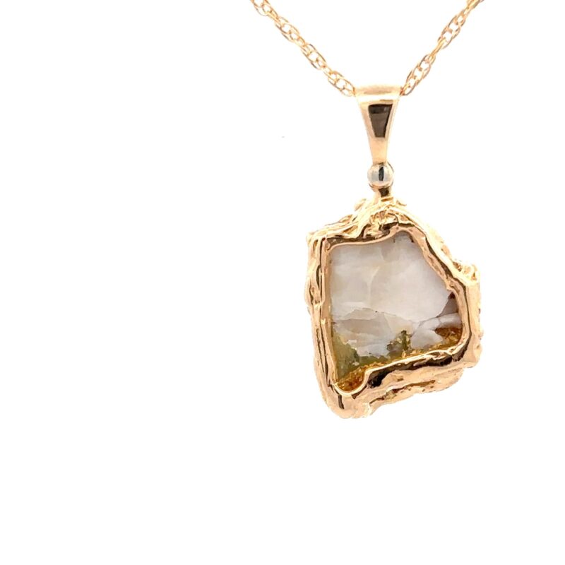 Free Form Gold Quartz Pendant 020823 - Image 2