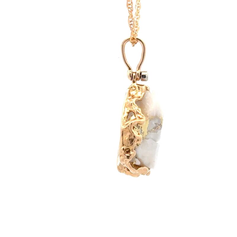 Free Form Gold Quartz Pendant 020823 - Image 3