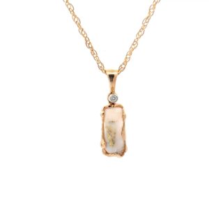 Gold Quartz Free Form Pendant