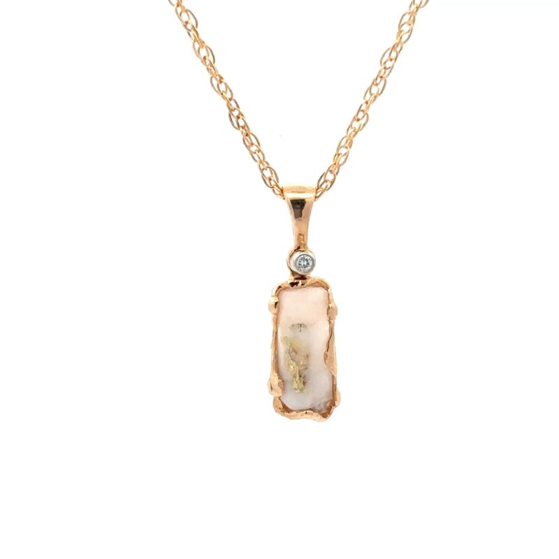 Gold Quartz Free Form Pendant
