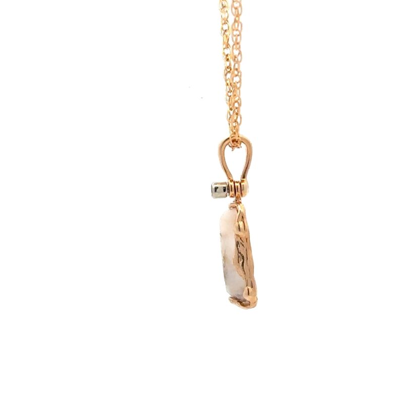 Gold Quartz Free Form Pendant - Image 3