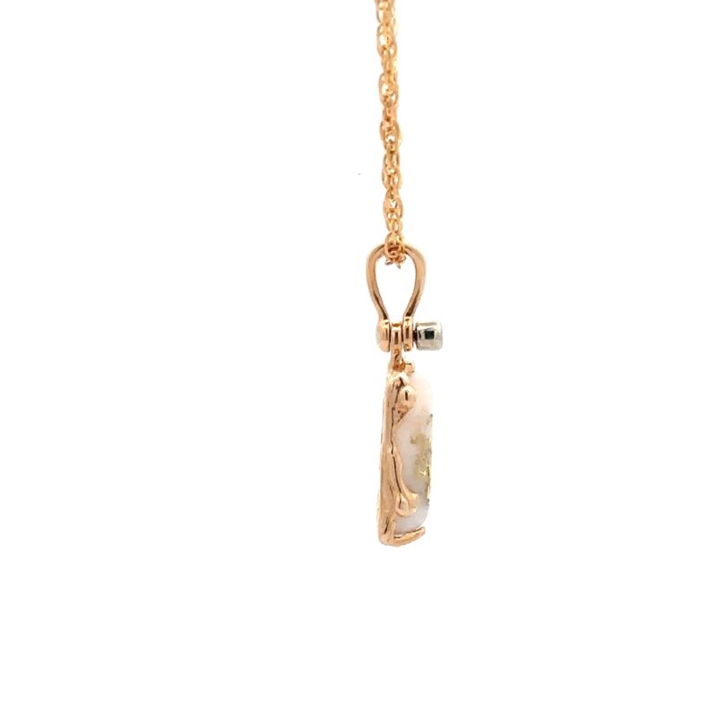 Gold Quartz Free Form Pendant - Image 2