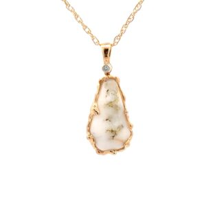 Free Form Gold Quartz Pendant