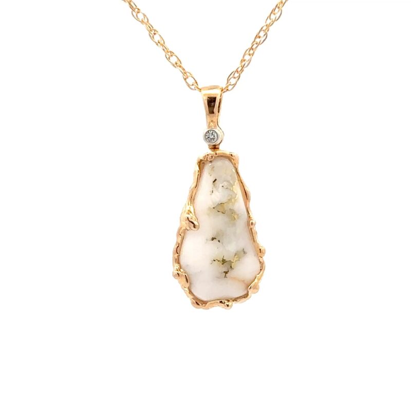 Free Form Gold Quartz Pendant