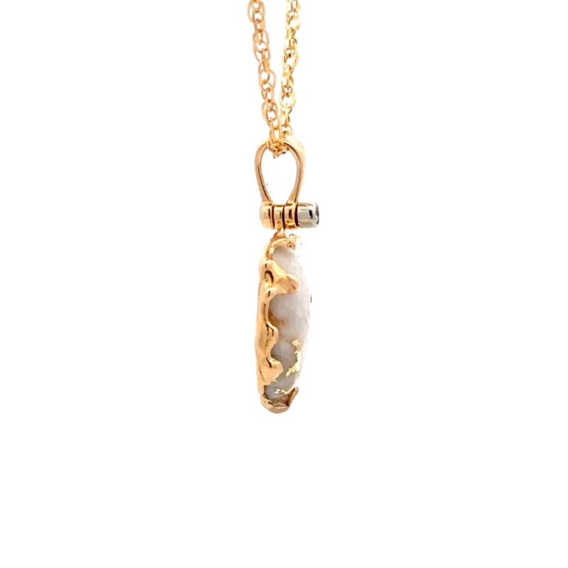 Round Gold Quartz Free Form Pendant - Image 2