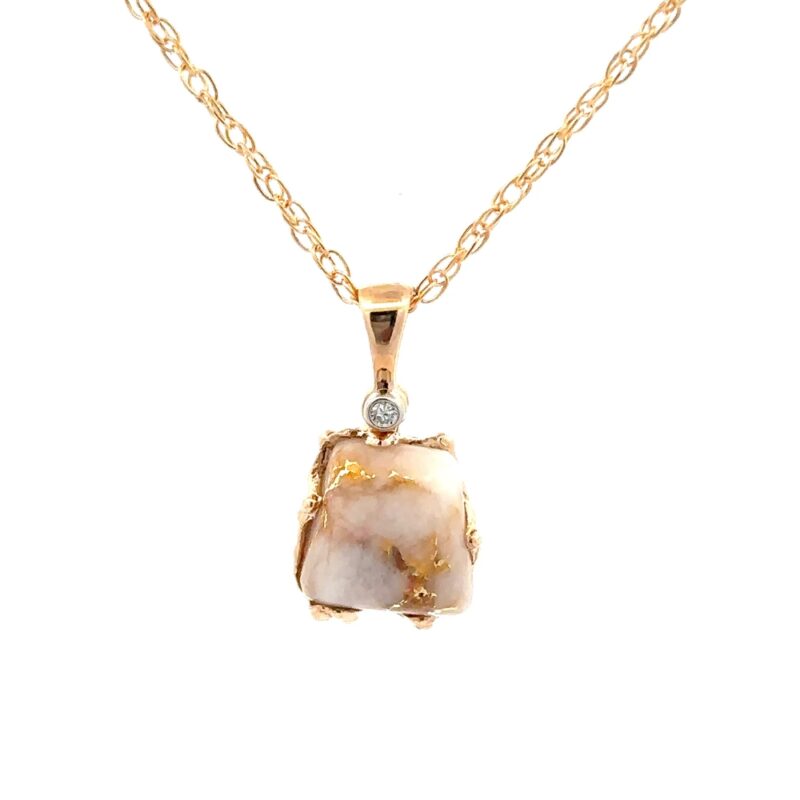 Free Form Gold Quartz Pendant