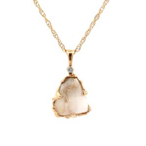 Free Form Gold Quartz Pendant