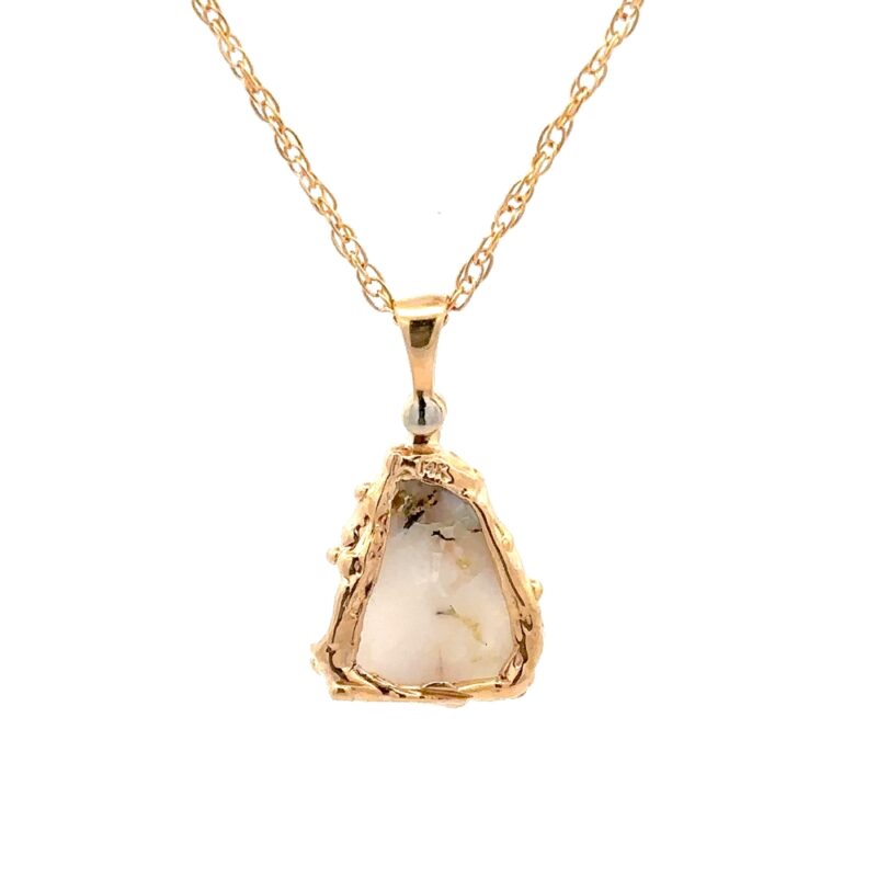 Free Form Gold Quartz Pendant - Image 4
