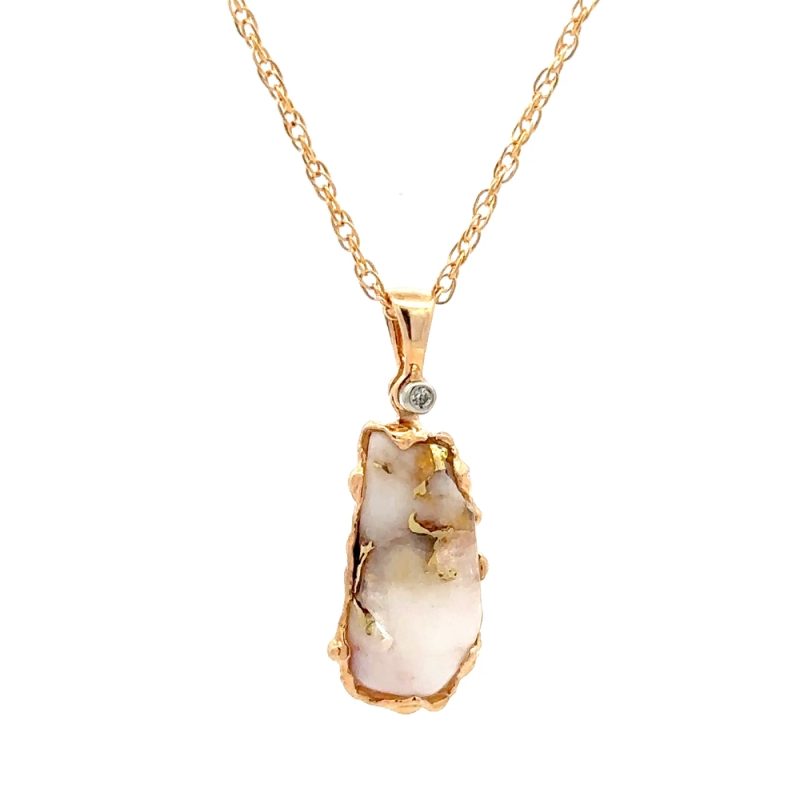 Free Form Gold Quartz Pendant 020834