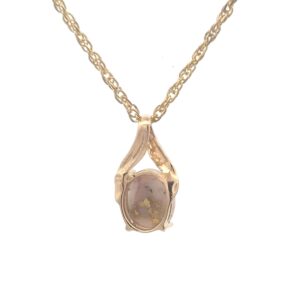Gold Quartz Oval Pendant PN752QX